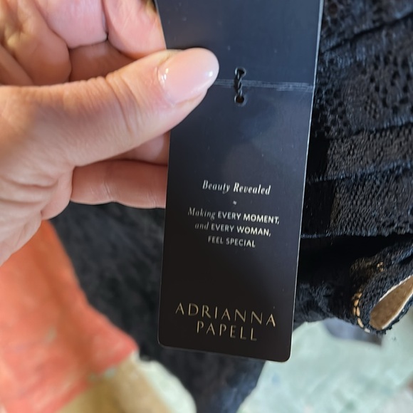 Net Adrianna Papell Black Lace Dress 6 nude lining cocktail - Picture 4 of 6